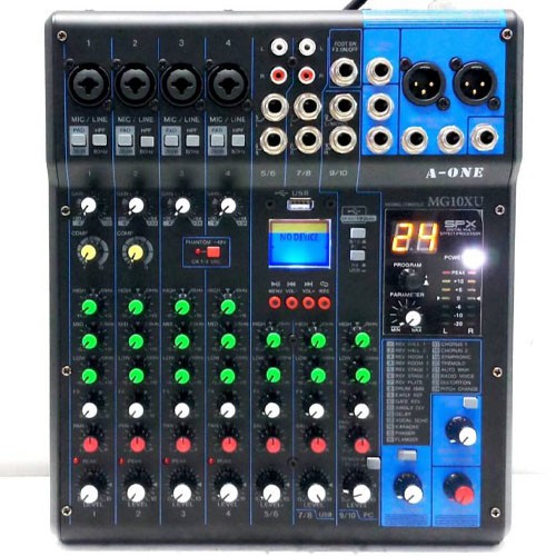 Mixer A-ONE รุ่น MG10XU Audio interface มิกเซอร์ เครื่องปรับแต่เสียง อุปกรณ์ปรับแต่เสียง มิกซ์ MG-10