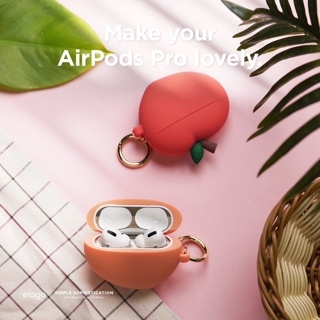 elago AirPods Pro 1 &amp; Pro 2 Peach Case ใช้วัสดุ Premium Silicone ของแท้จากตัวแทนจำหน่าย