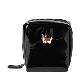 [ARTBOX] From Korea Small Enamel Black Welsh Corgi Square Pouch