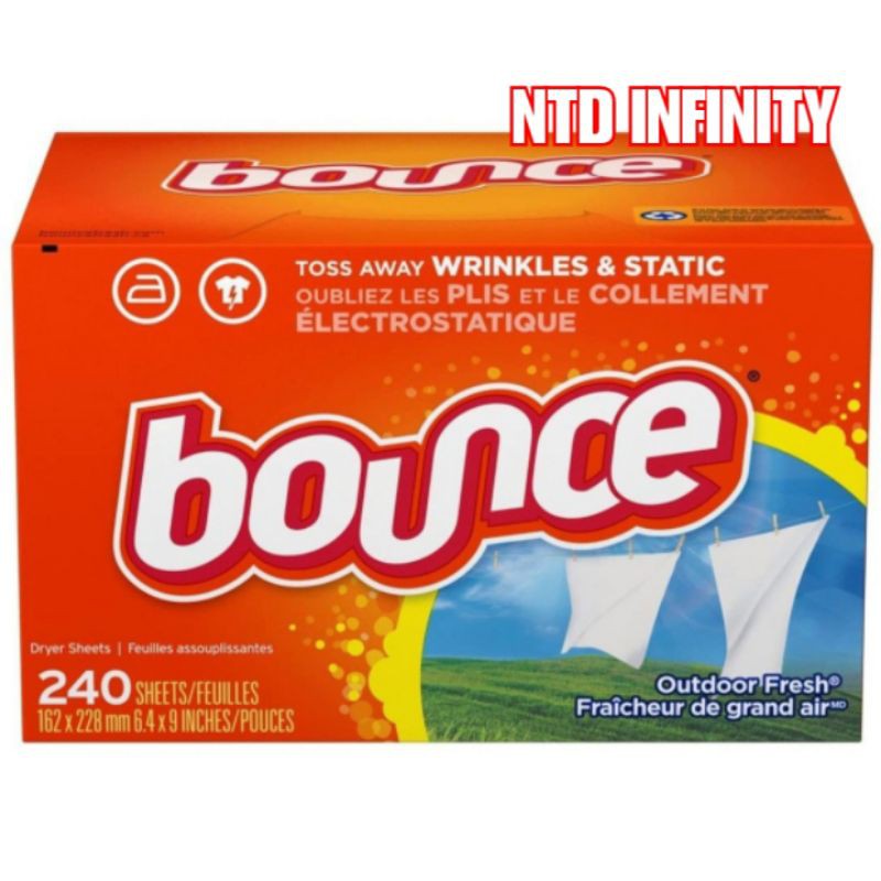 นำเข้าจากอเมริกา 🇺🇸 Bounce แผ่นอบผ้า สำหรับเครื่องอบผ้า ช่วยทำให้ผ้าเรียบ Fabric Softener and Dryer 