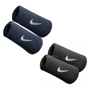 Nike Collection ไนกี้ ผ้ารัดข้อมือ สำหรับเล่นกีฬา Swoosh Doublewide WristBands 05416 NVY / 05010 BK