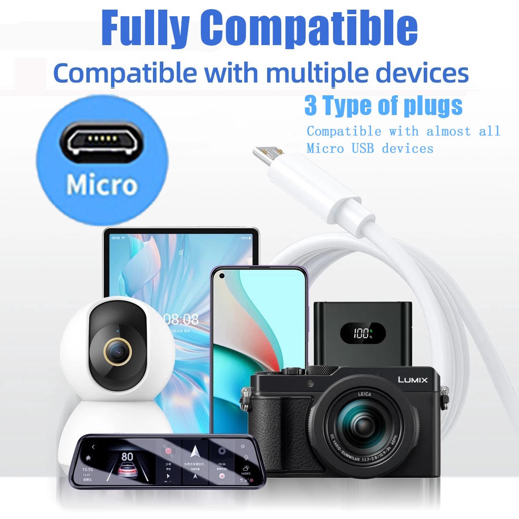 จัดส่งที่รวดเร็ว1M 2m 3M 5M 8M 10M ยาว Micro USB Charger สายไฟ Micro USB สายชาร์จสายเคเบิลข้อมูลใช้งานร่วมกับสําหรับโทรศัพท์กล้องจอภาพกล้องวงจรปิด ราคา ถูกที่สุด ดีลบีเคเค แกลเลอรีภาพที่ 9