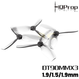 Hqprop Duct-T90MMX3 ใบพัด 3 ใบพัด ขนาด 1.9 1.5 1.9 มม. สีเทา สําหรับ Cinewhoop (2CW+2CCW) 2 คู่ 4 ชิ้น HQT903