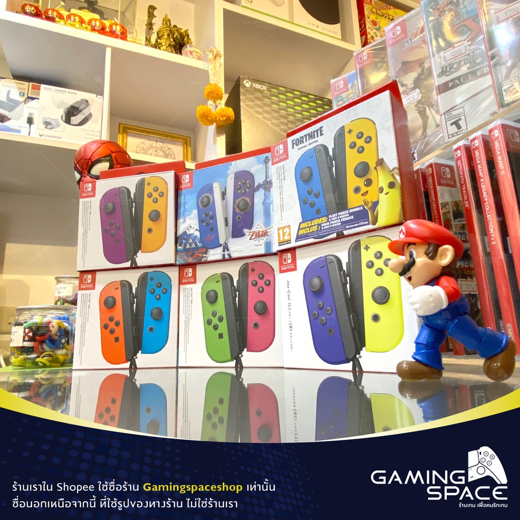 Nintendo Switch : มี 6 สี จอยคอน ของแท้ Joy Con (green-pink / red-blue / purple-orange / blue-yellow / zelda / fortnite)