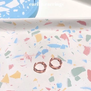 earika.earrings - twist hoop ต่างหูก้านเงินแท้ชุบทองคำขาว/ทอง (มีให้เลือก 3 สี) เหมาะสำหรับคนแพ้ง่าย