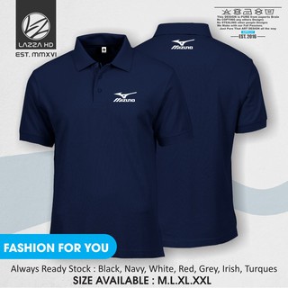 Mizuno เสื้อยืดโปโล คอปก พิมพ์ลายโลโก้ สุดเท่