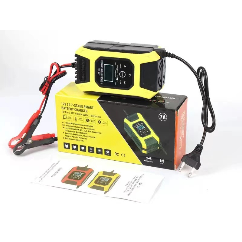 FS เครื่องชาร์จ FOXSUR 7A 12V [ของแท้ 100%] อัจฉริยะและซ่อมแบตเตอรี่รถยนต์ Pulse Repair Charger 12V 6-120Ah (พร้อมส่ง)