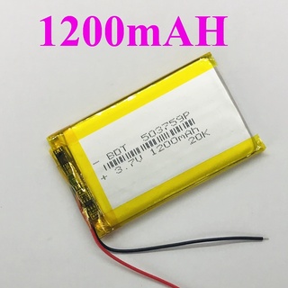 แบต Li-Po 1200MAH 503759P 3.7V แบตเตอรี่ลิเธียมโพลิเมอร์ สำหรับ ฟังบลูทูธ เครื่องวัด บลูทูธจีพีเอส Lithium-Polymer อุปกรณ์อิเล็กทรอนิกส์ (สำหรับช่างหรือผู้ชำนาญ)