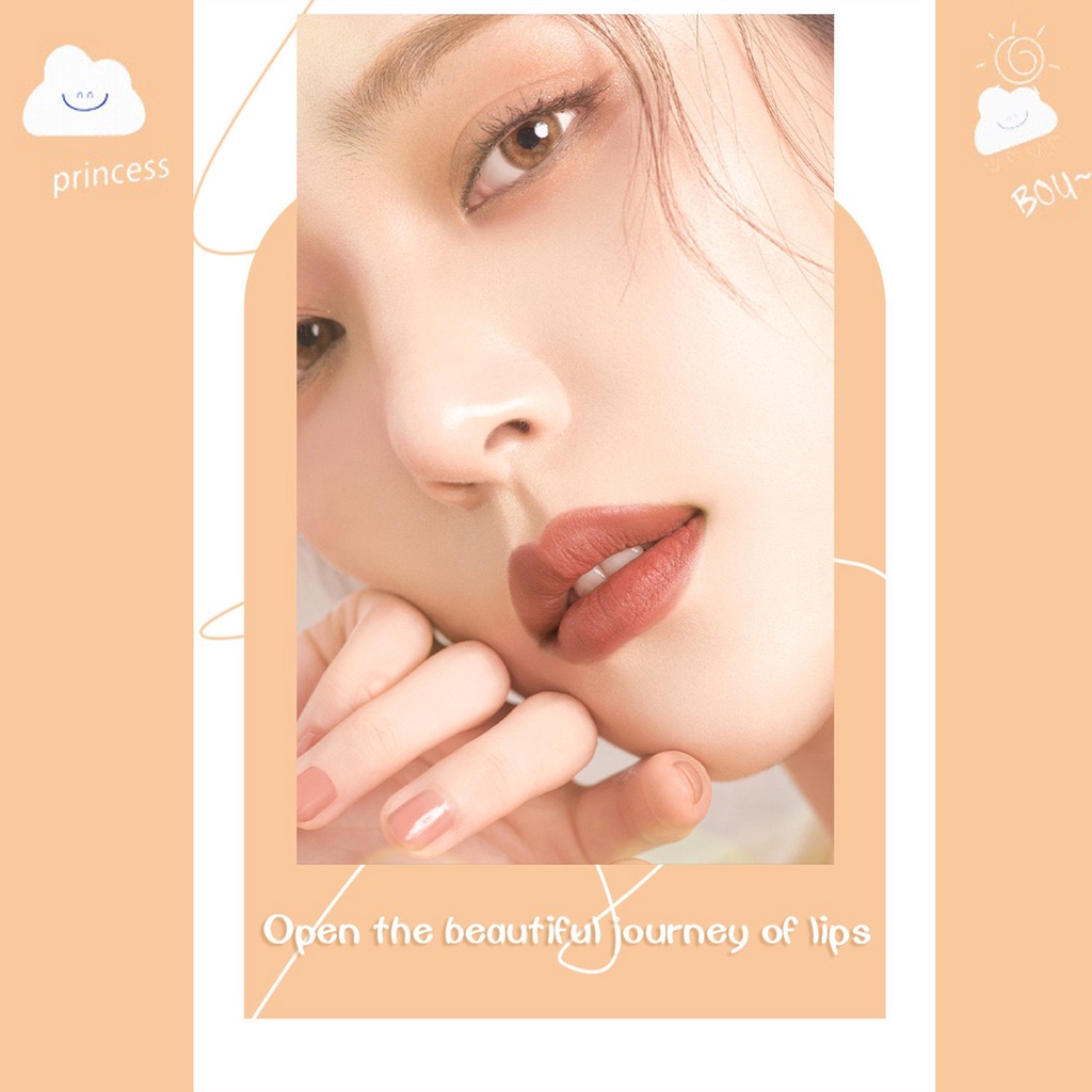 BEAUTY GLAZED ลิปสติก ลิปกลอส เนื้อแมตต์กํามะหยี่ กันน้ํา รูปที่ 5