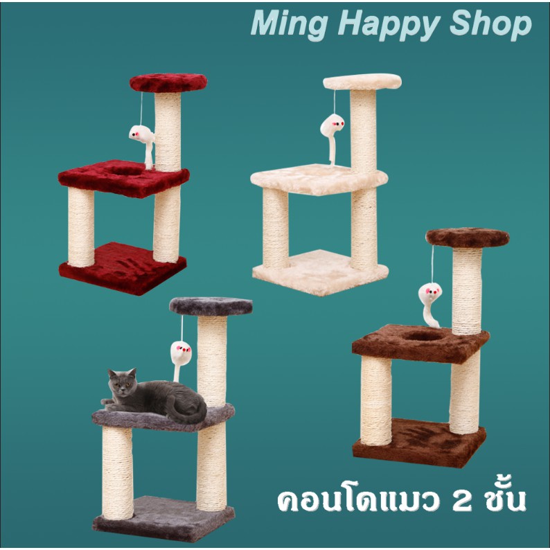 Ming ที่ลับเล็บแมว คอนโดลับเล็บแมว 2 ชั้น ของเล่นแมว ราคาถูก 🇹🇭พร้อมส่ง
