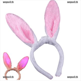 &lt;Woyao ที่คาดผมหูกระต่าย พร้อมไฟ Led สีชมพู
