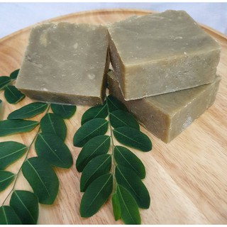 🌿สบู่สมุนไพรมะรุม 🌿 Moringa leaf powder Oil Soap สบู่น้ำมันธรรมชาติ100%