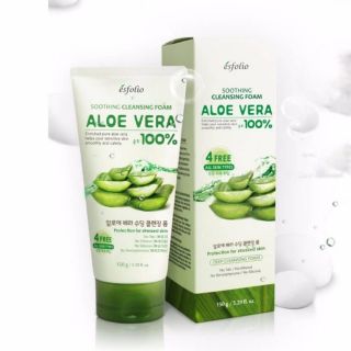 Esfolio Aloe Vera Soothing Cleansing Foam โฟมล้างหน้าว่านหางจระเข้100%