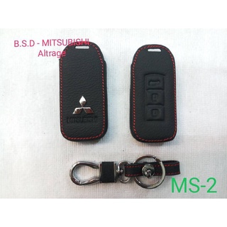 B.S.D ซองหนังสีดำใส่กุญแจรีโมทตรงรุ่น MITSUBISHI Altarge(MS2)