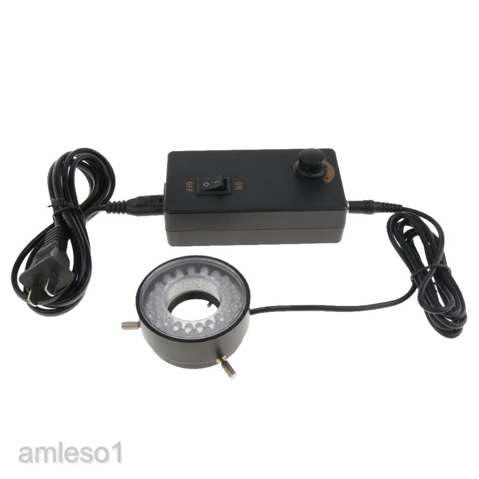 Microscope Ring Light Illuminator Lighting Kit 40 LED Lamp with Dimmer 30mm