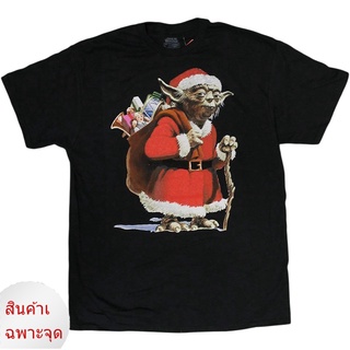 เสื้อ ยืด ผ้า มัด ย้อม Mens Disney Star Wars Yoda Santa Yoda Christmas Edition T-Shirt men เสื้อ ยืด ผู้ชาย