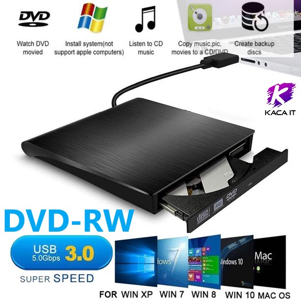 DVD Writer External ดีวีดี พกพา อ่านเขียน CD/DVD-RW ส่งข้อมูลเต็มสปีดด้วย USB 3.0 DVD ภายนอก Externa
