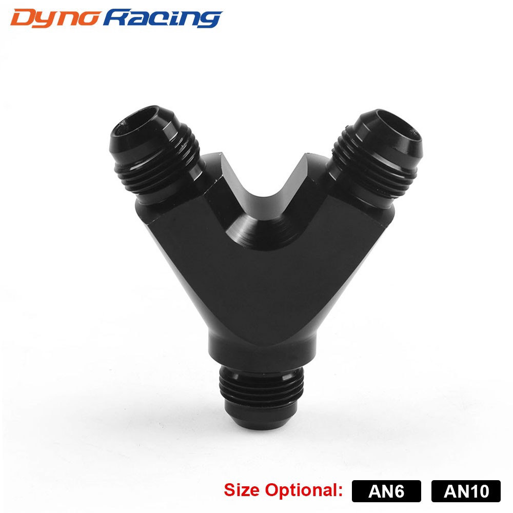 อะแดปเตอร์ฟิตติ้ง Y-Block 3 ทาง AN6 / AN10 6-AN / 10-AN เป็น 2X AN6 / AN10 6-AN / 10-AN Male สีดำ