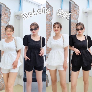 Natalie Set เซ็ตเสื้อคอเหลี่ยมแขนทรงบอลลูน