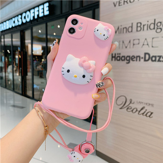 เคสโทรศัพท์มือถือ ลายการ์ตูนคิตตี้ 3D มีสายคล้องคอ สําหรับ OPPO A17 A95 A96 A94 A16 A15 A15S A35 Reno7Z 6 5 4 Pro 2 F Find X5 X3 A74 A54 A93 A53 A52 A92 A31 A91 A5 A9 2020 F11 F9 A5S A3S