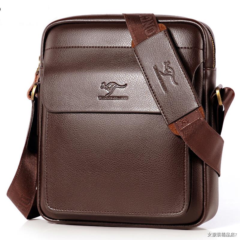 ☑✴๑Luxury Brand Business Messenger Bag Men Leather Crossbody Bags For Men Shoulder Bags Male Black Brown Casual Sling Ba