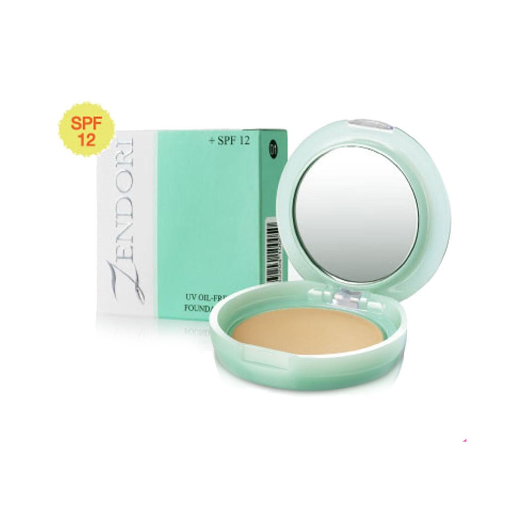 แป้งเซนโดริ ยูวี ออยล์ฟรี เขียว  Zendori UV Oil-Free Foundation SPF12  ขนาด10 กรัม