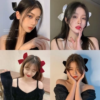 กิ๊บติดผมผ้าซาตินสไตล์เกาหลีสําหรับผู้หญิง 2 ชิ้น