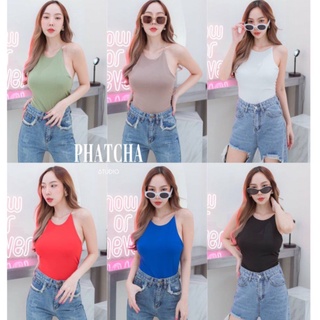 (2369)บอดี้สูทกล้ามเว้าลึก สายเพชรไขว้หลัง ผ้ายืดเนื้อดียืดหยุ่นตามตัว เนื้อผ้านิ่มเกรดพรีเมียม