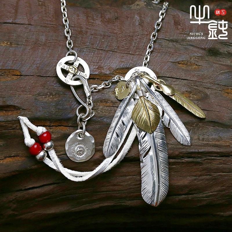 GOROS✑✢◙Bull blunt Seiko Takahashi Goro goros ด้านบนทองดอกทานตะวันพัดสร้อยคอขนนกขนาดเล็กชุด goro s ส