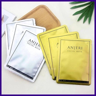 มาส์ก มาส์กหน้า แผ่นมาส์คหน้า ANJERI  RAY facial mask สีทองและสีเงิน  มาส์กหน้าใส มาส์กลดสิว ขายแยกแผ่น สินค้าพร้อมส่ง