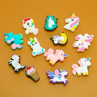 พร้อมส่ง กระดุมติดรองเท้า Croc Jibz Pins รูปยูนิคอร์น หลากสีสัน DIY