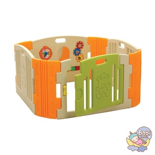 Eduplay คอกกั้นเด็กแฮปปี้ สีส้มเขียว รุ่น Happy Baby Room with Play Panel Orange