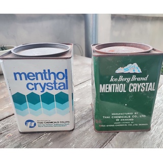 กระป๋อง menthol crystal กระป๋องเก่า ของสะสม กล่องเมนทอล คริสตัล ของตกแต่งร้าน แนววินเทจ กระป๋องสะสม