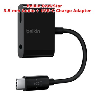 (ได้coinคืน200coin)Belkin RockStar 3.5 mm Audio + USB-C Charge Adapter ของเเท้ใหม่