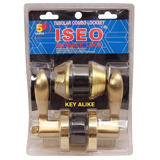 ที่จับประตู เขาควายทั่วไป + DEAD BOLT ISEO 6406 SB/GOLD PB/SS