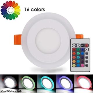 1 ชิ้นไฟ Led ดาวน์ไลท์ 6 W 3 Model Rgb &amp; White สําหรับติดตกแต่งบนเพดาน + รีโมทควบคุม