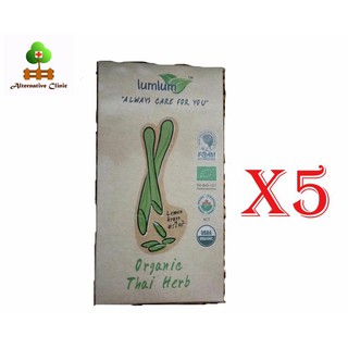 Lumlum Organic Thai Herb: Organic Dried Lemongrass 100% 6 grams 5 boxes ตะไคร้อบแห้งอินทรีย์ 100% 6 กรัม 5 กล่อง