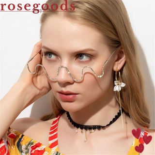 Rose กรอบแว่นตา เพชร วินเทจ สลิมเมอร์ รูปคลื่น ไม่มีเลนส์