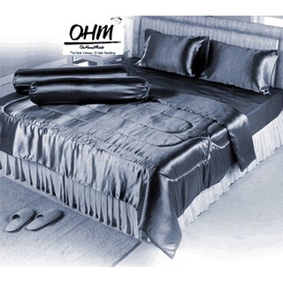 OHM ผ้านวมเดี่ยว 60 นิ้ว x 80 นิ้ว ผ้าเครปซาติน 220 เส้น (สีเทาเข้ม)