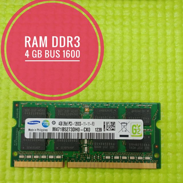 Ram Notebook DDR3 4GB BUS1600 16 chip มือสอง