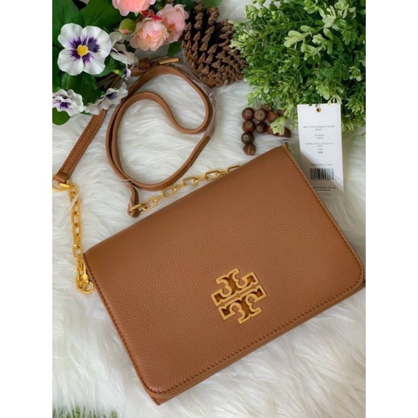 💓💕NEW Tory Burch🌻Britten Combo Crossbodyสาย โซ่+หนังสายปรับระดับ