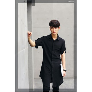 Pre-order!!!  เสื้อ แฟชั่น ผู้ชาย เกาหลี เข้ารูป คอปก แขนสั้น ไซส์ M-2XL