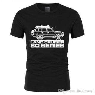 T-shirt เสื้อยืด พิมพ์ลาย Jeep Car Land Cruiser 80 Serles Rie Primehirt สไตล์เรโทร สําหรับผู้ชาย S-5XL