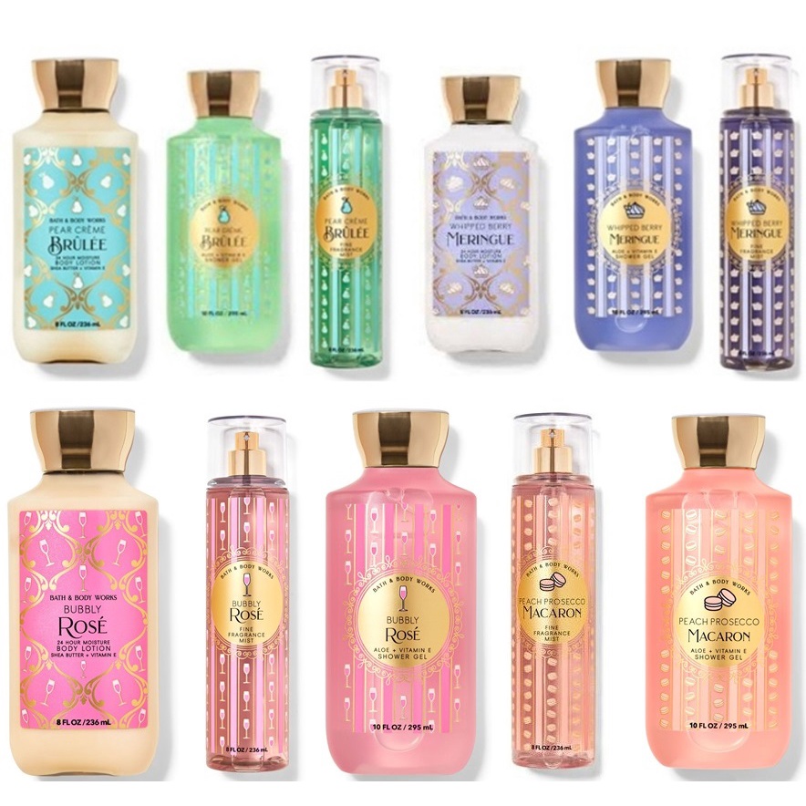 🎂🍦🍰🧁🍭Bath & Body Works รุ่น Limited กลิ่น Bubbly Rose ,Pear Cream Brulee ,Whipped Berry Meringue ,Vanilla Romance  US