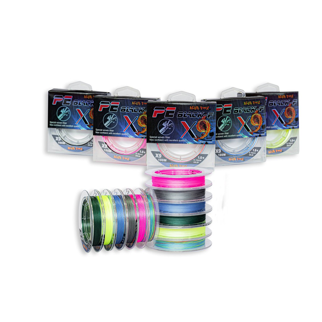สายPEถัก9 (ฺBlack Fox) สาย PE BLACK-F (X9) สายลื่น นุ่ม ไม่อมน้ำ