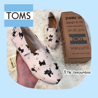 รองเท้า TOMS Original cat black 🌵🍄 สินค้าพร้อมส่ง ลายแมว