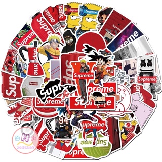 Sticker สติ๊กเกอร์ Supreme H 145 ซูพรีม 50ชิ้น หมี นารูโตะ naruto ดราก้อนบอล กาแฟ star wars nasa นาซ่า ซูพีม ซุปเปอร์แมน