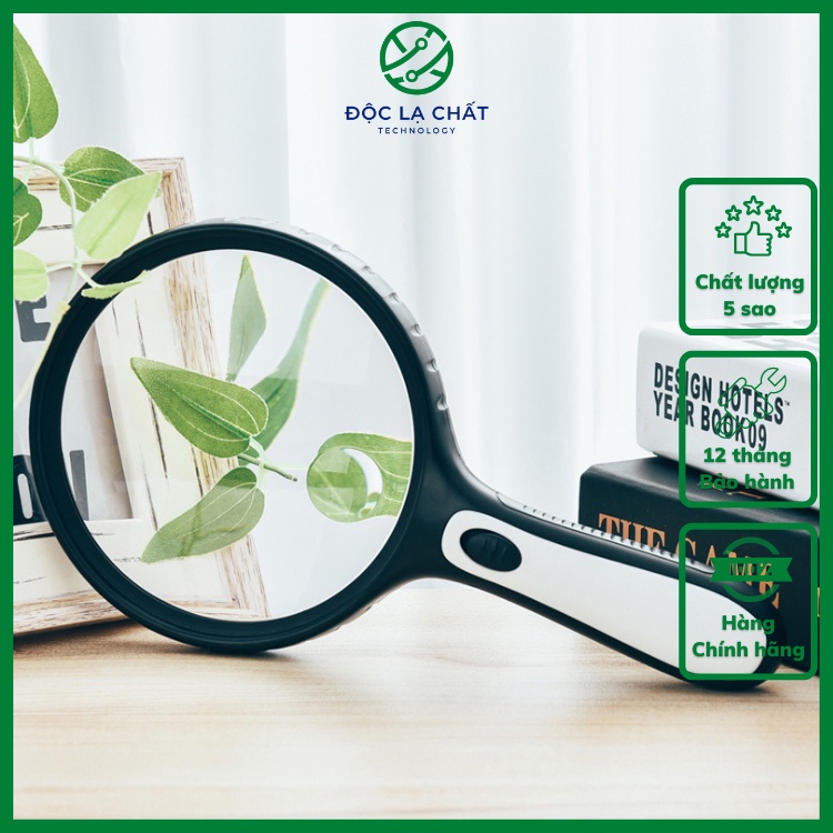 แว่นขยายแบบมือถือพร้อมไฟขยาย 2 ระดับ 5X-10X 145mm