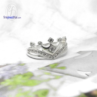 Finejewelthai แหวนเพชร- แหวนมงกุฏ-แหวนเงิน-เพชรสังเคราะห์-เงินแท้ 925/ Diamond CZ-Silver925-Ring - R1306cz