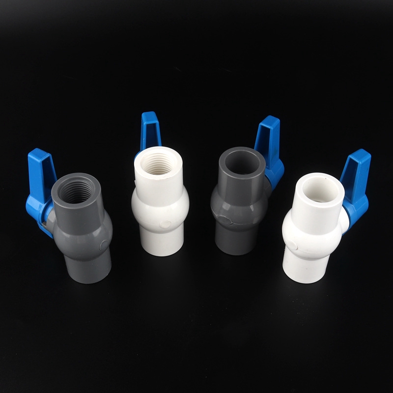 1 PC 1/2 "3/4" ด้ายหญิง PVC Ball วาล์วสวนชลประทาน PVC Connectors ภายใน Dia 20/25/32 มม.วาล์ว PVC